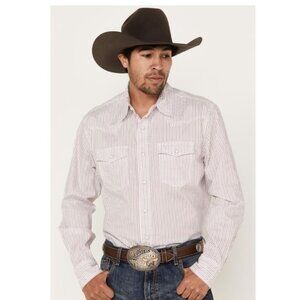 WRANGLER 20X MEN'S GEO PRINT LONG SLEEVE STRETCH PEARL SNAP WESTERN SHIRT